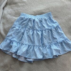 SHEIN Blue Bubble Mini Skirt with Tiered Ruffles